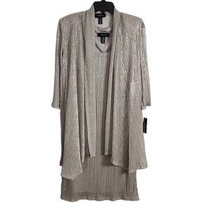 R&M Richards Two Piece Dress with Open Topper, Size 16, NWT